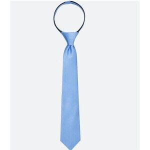 Egara Boys 14-Inch Zipper Tie | Steel Blue Pre-Tied Tie for Ages 8+ - one size